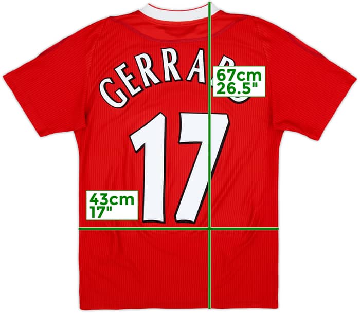 2002-04 Liverpool Home Shirt Gerrard #17 - 8/10 - (XS)