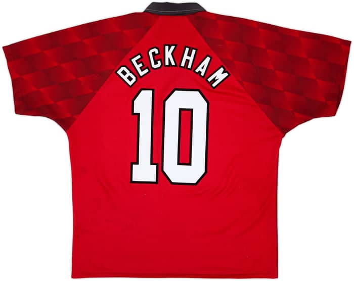 1996-98 Manchester United Home Shirt Beckham #10 - 6/10 - (L)