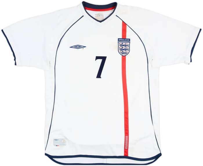 2001-03 England Home Shirt Beckham #7 - 4/10 - (L)