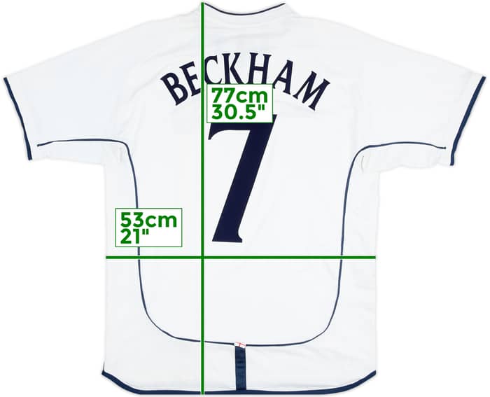 2001-03 England Home Shirt Beckham #7 - 4/10 - (L)
