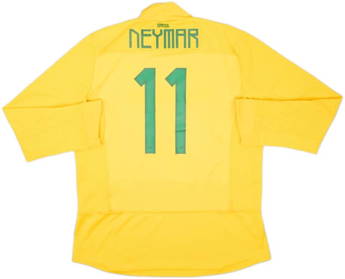 2011-12 Brazil Player Issue Home L/S Shirt Neymar #11 - 10/10 - (XXL)
