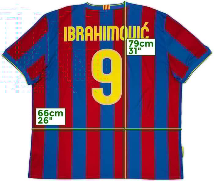 2009-10 Barcelona Home Shirt Ibrahimovic #9 - 8/10 - (XXL)