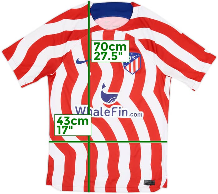 2022-23 Atletico Madrid Home Shirt - 6/10 - (S)