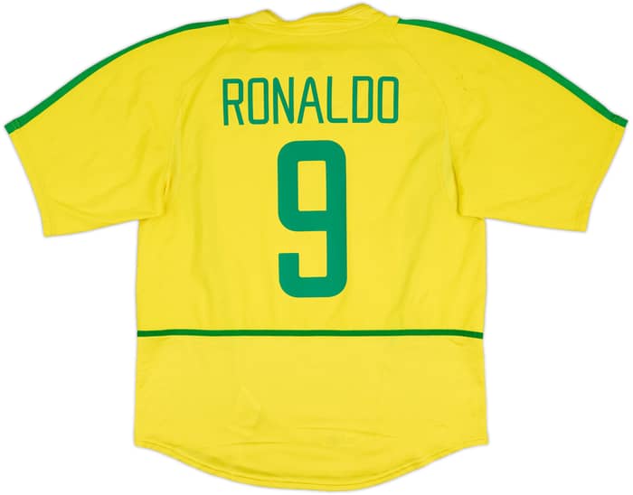 2002-04 Brazil Home Shirt Ronaldo #9 - 6/10 - (L)