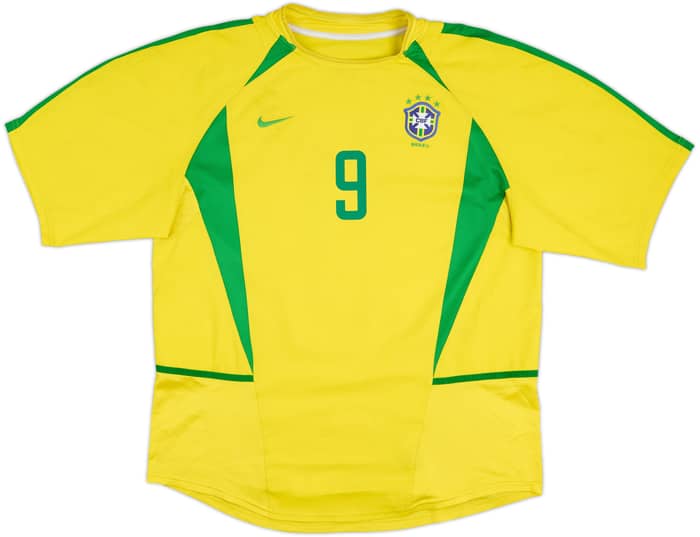 2002-04 Brazil Home Shirt Ronaldo #9 - 6/10 - (L)