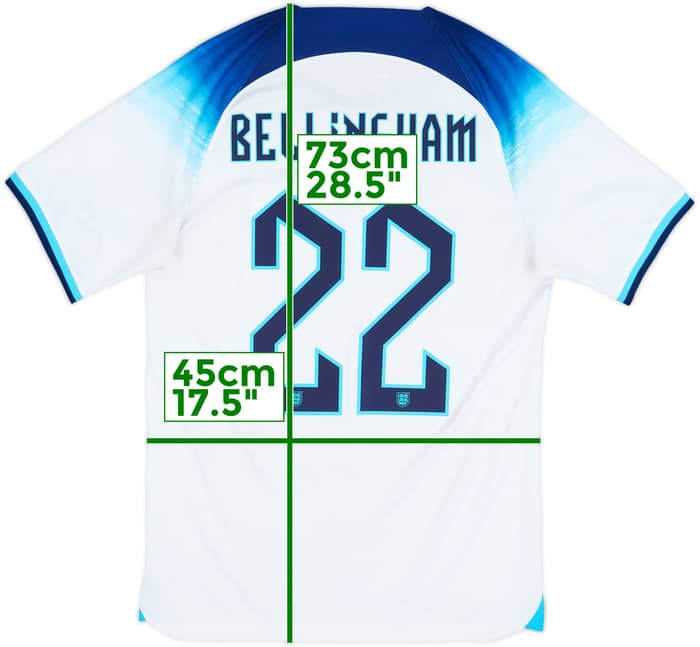 2022-23 England Home Shirt Bellingham #22 - 5/10 - (S)