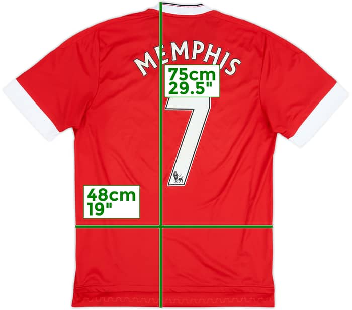 2015-16 Manchester United Home Shirt Memphis #7 - 8/10 - (M)