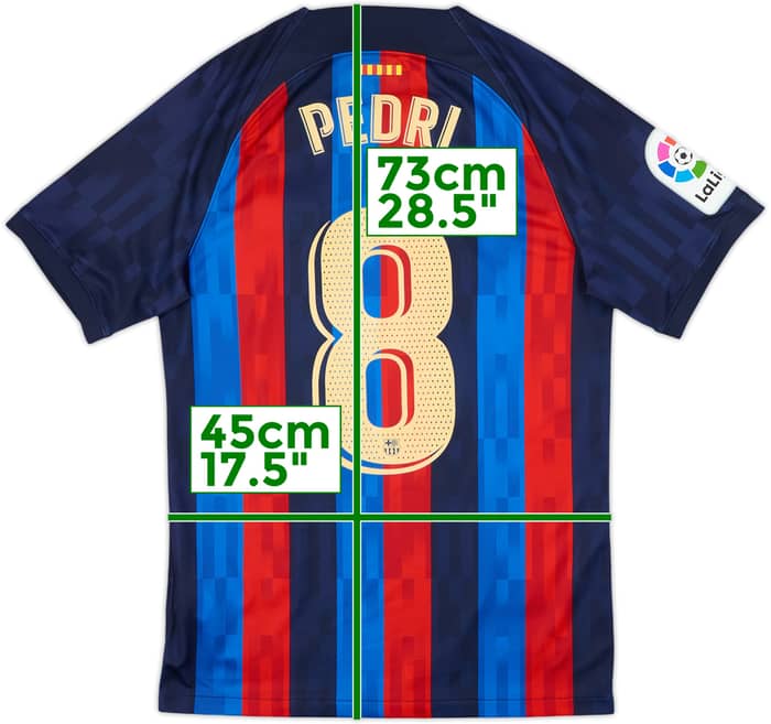 2022-23 Barcelona Home Shirt Pedri #8 - 9/10 - (S)