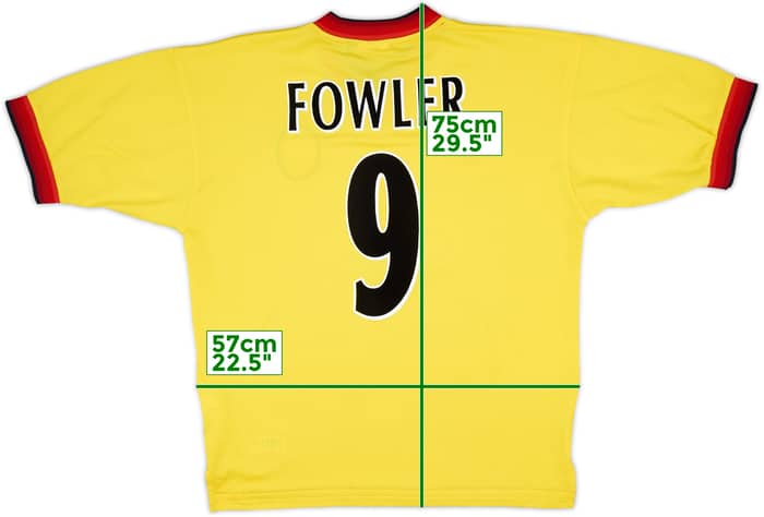 1997-99 Liverpool Away Shirt Fowler #9 - 8/10 - (L)
