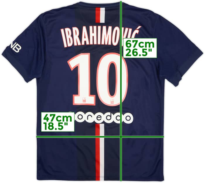 2014-15 Paris Saint-Germain Home Shirt Ibrahimovic #10 - 6/10 - (M)