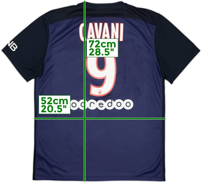 2015-16 Paris Saint-Germain Home Shirt Cavani #9 - 10/10 - (L)