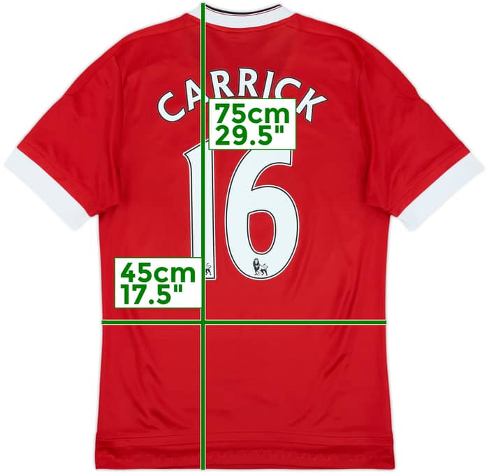 2015-16 Manchester United Authentic Home Shirt Carrick #16 - 6/10 - (M)