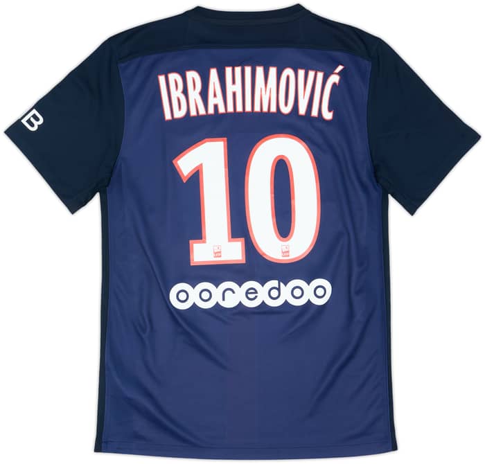 2015-16 Paris Saint-Germain Home Shirt Ibrahimovic #10 - 8/10 - (S)
