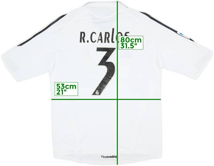2005-06 Real Madrid Home Shirt R.Carlos #3 - 4/10 - (L)