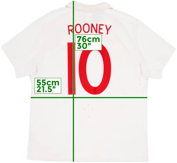 2009-10 England Home Shirt Rooney #10 - 8/10 - (L)
