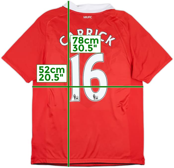 2010-11 Manchester United Home Shirt Carrick #16 - 6/10 - (L)