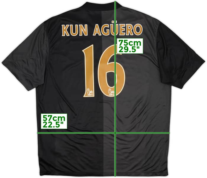 2013-14 Manchester City Away Shirt Kun Aguero #16 - 7/10 - (XL)