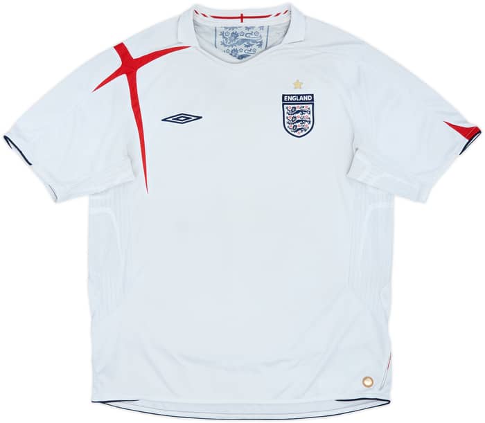 2005-07 England Home Shirt - 5/10 - (XL)