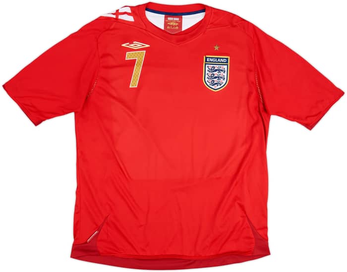 2006-08 England Away Shirt Beckham #7 - 5/10 - (XL)