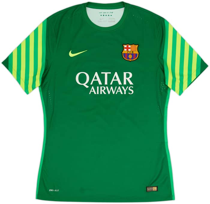 2015-16 Barcelona Player Issue GK S/S Shirt - 8/10 - (L)