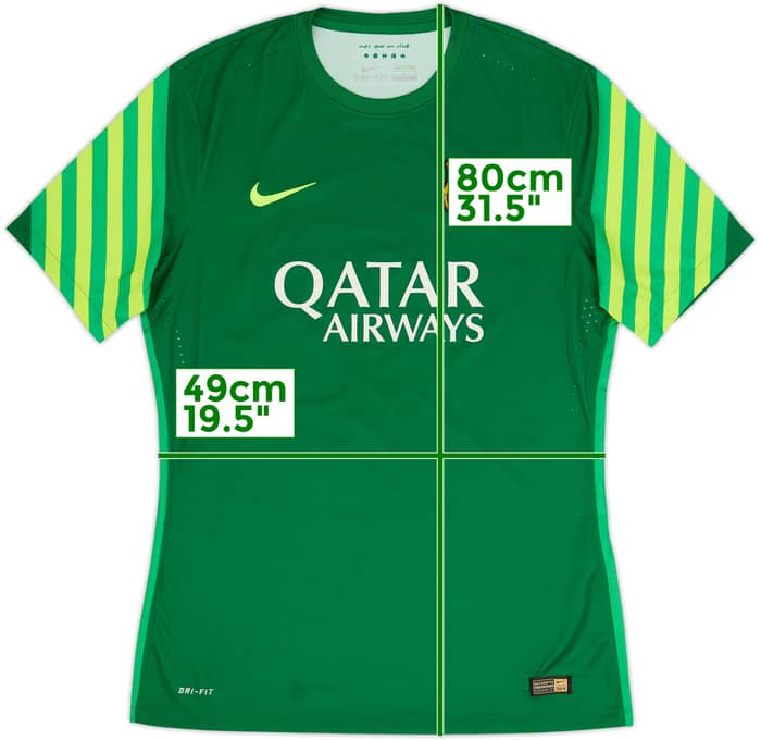 2015-16 Barcelona Player Issue GK S/S Shirt - 8/10 - (L)