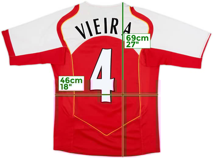 2004-05 Arsenal Home Shirt Vieira #4 - 8/10 - (S)