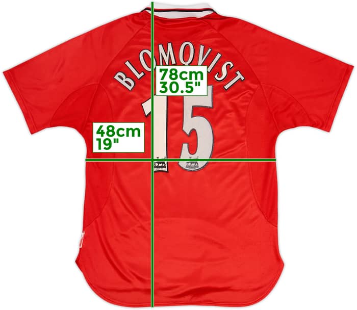 1997-00 Manchester United CL Shirt Blomqvist #15 - 7/10 - (M)