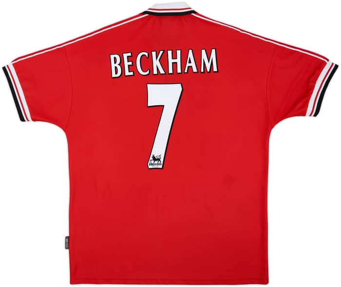 1998-00 Manchester United Home Shirt Beckham #7 - 6/10 - (XL)