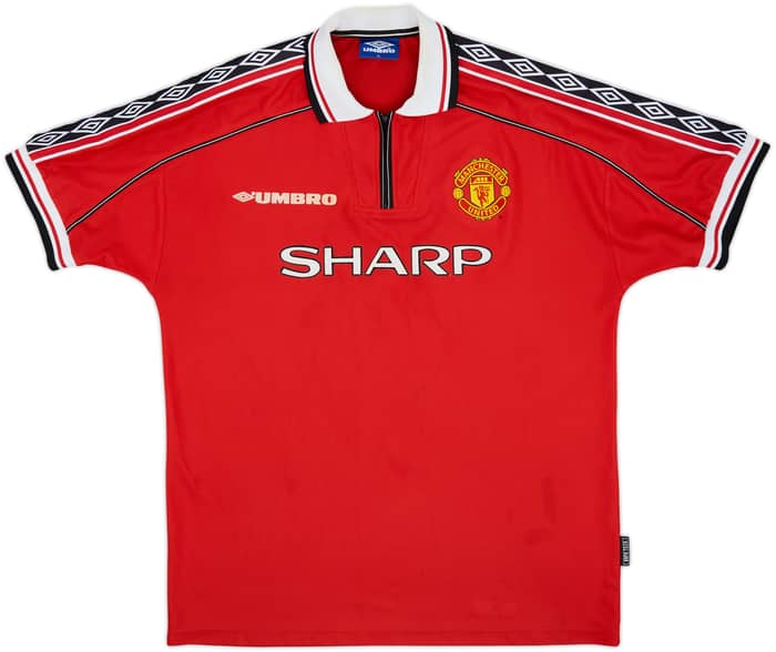 1998-00 Manchester United Home Shirt Beckham #7 - 6/10 - (XL)