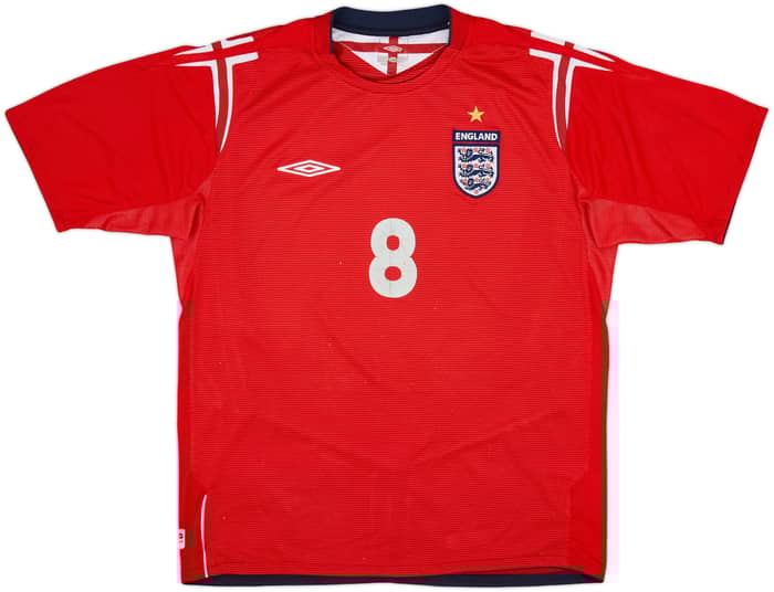 2004-06 England Away Shirt Scholes #8 - 6/10 - (L)