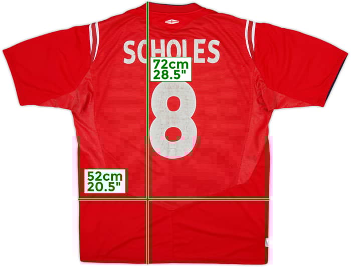 2004-06 England Away Shirt Scholes #8 - 6/10 - (L)