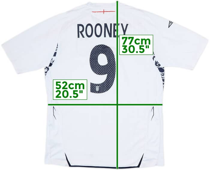 2007-09 England Home Shirt Rooney #9 - 4/10 - (L)