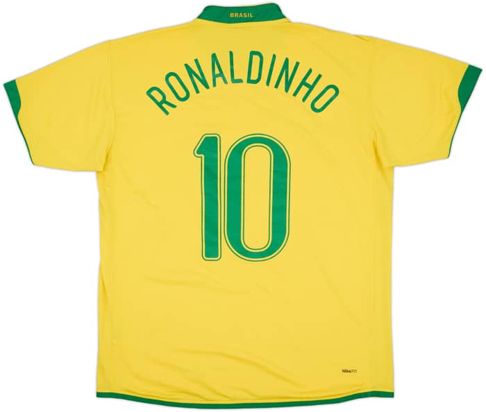2006-08 Brazil Home Shirt Ronaldinho #10 - 8/10 - (XL)
