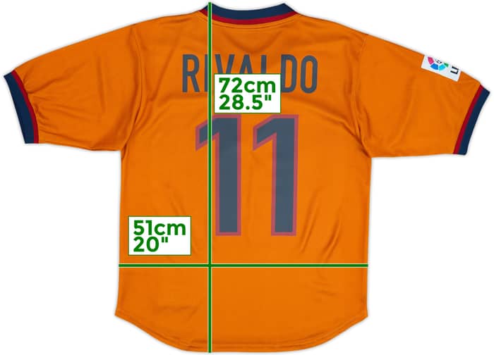 1998-00 Barcelona Away Shirt Rivaldo #11 - 7/10 - (S)