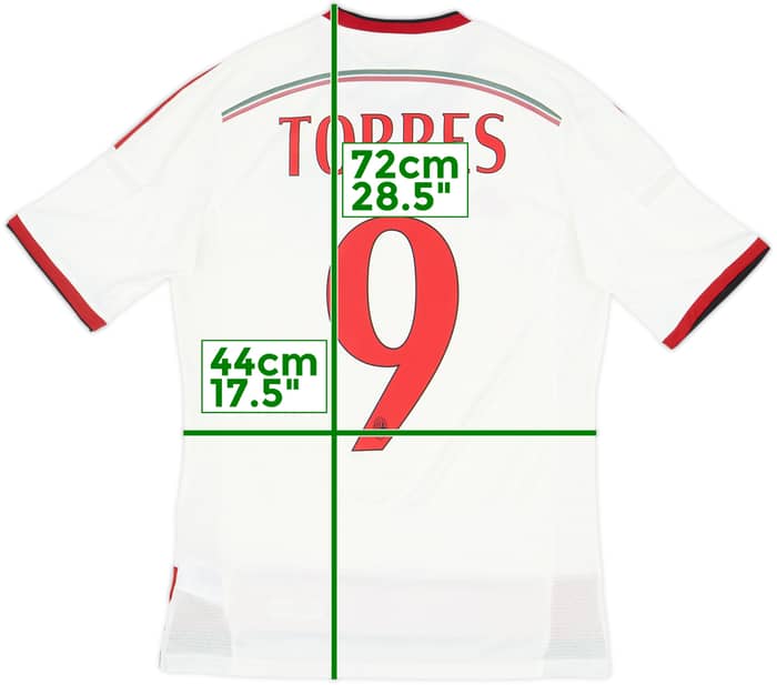2014-15 AC Milan Away Shirt Torres #9 - 7/10 - (S)