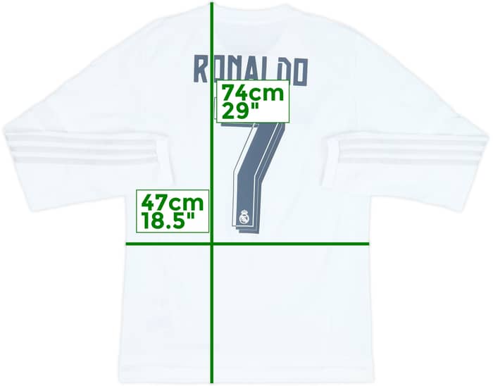 2015-16 Real Madrid Home L/S Shirt Ronaldo #7 - 6/10 - (M)