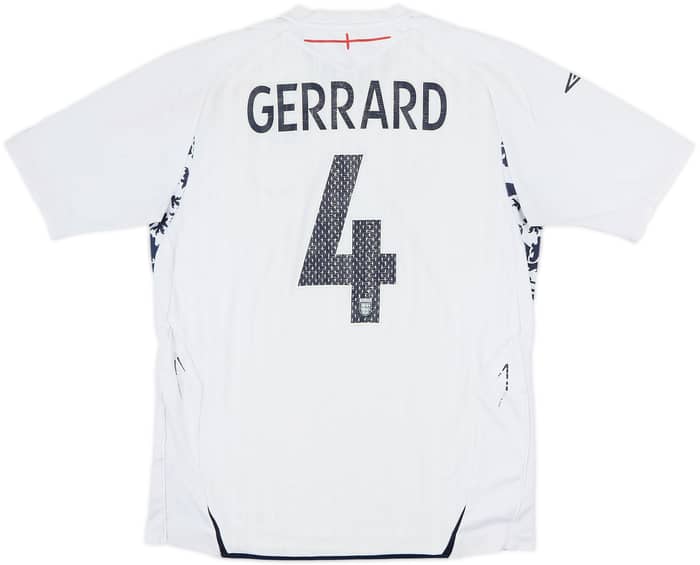 2007-09 England Home Shirt Gerrard #4 - 4/10 - (S)