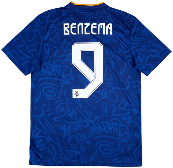 2021-22 Real Madrid Away Shirt Benzema #9 - 8/10 - (M)