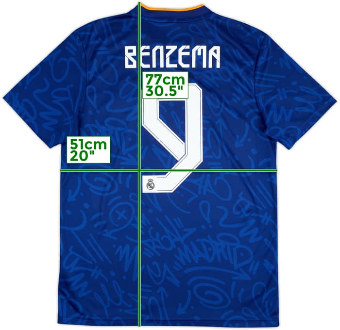 2021-22 Real Madrid Away Shirt Benzema #9 - 8/10 - (M)