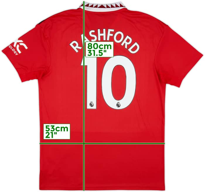 2022-23 Manchester United Home Shirt Rashford #10 - 8/10 - (L)