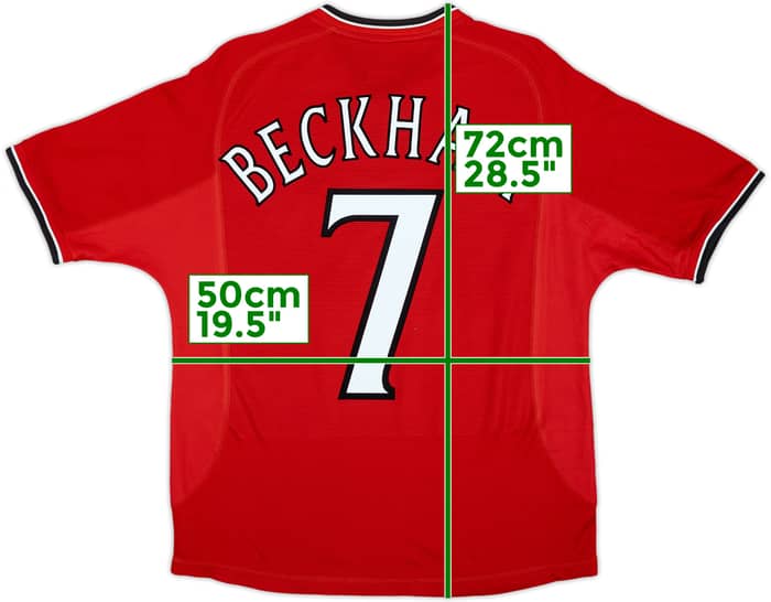 2000-02 Manchester United Home Shirt Beckham #7 - 7/10 - (XS)