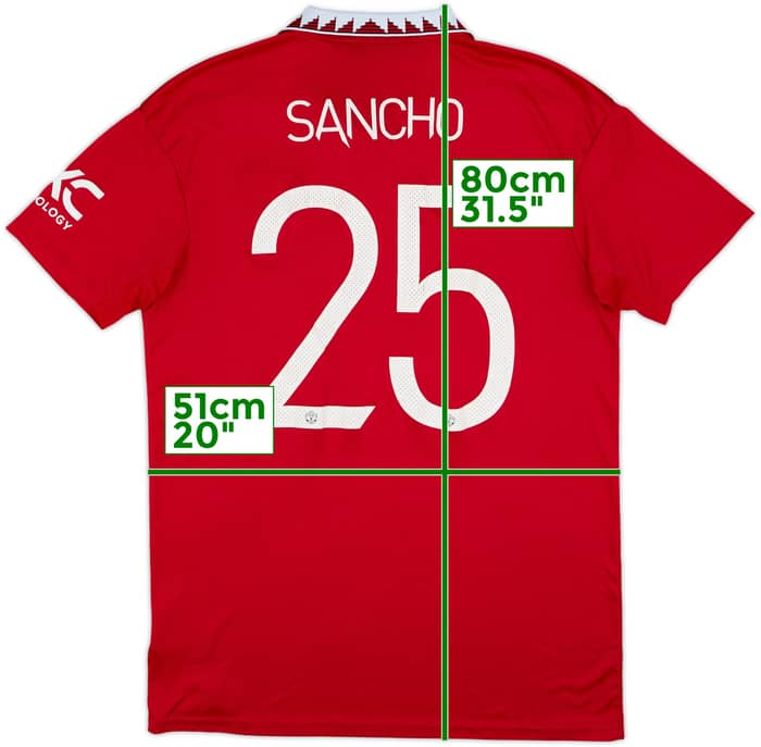2022-23 Manchester United Home Shirt Sancho #25 - 6/10 - (L)