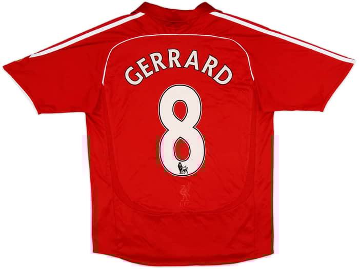2006-08 Liverpool Home Shirt Gerrard #8 - 8/10 - (M)