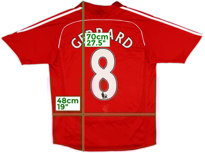 2006-08 Liverpool Home Shirt Gerrard #8 - 8/10 - (M)