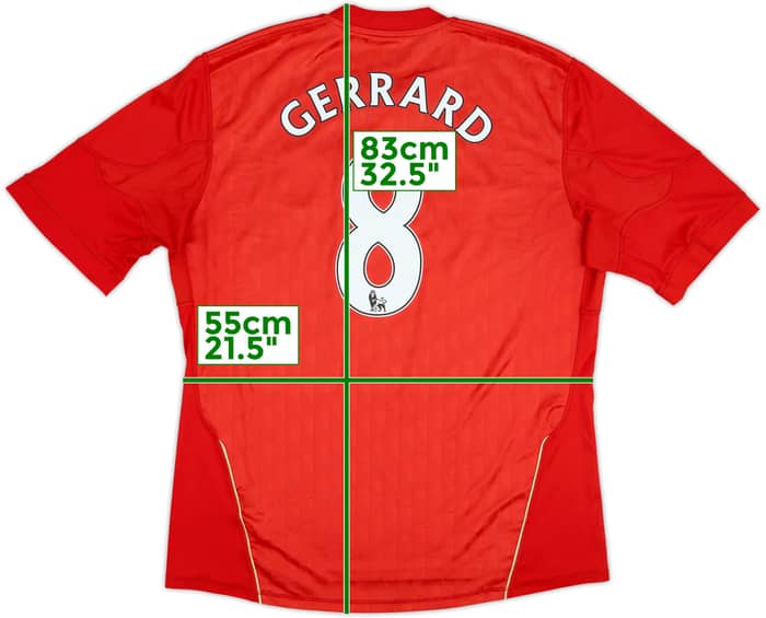 2010-12 Liverpool Home Shirt Gerrard #8 - 5/10 - (XL)