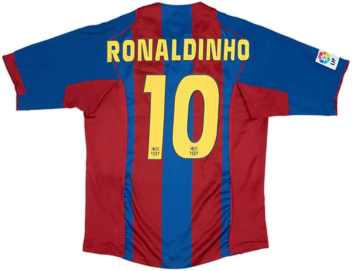 2004-05 Barcelona Home Shirt Ronaldinho #10 - 5/10 - (L)