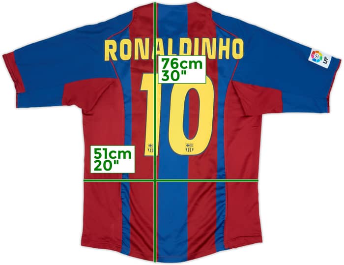2004-05 Barcelona Home Shirt Ronaldinho #10 - 5/10 - (L)