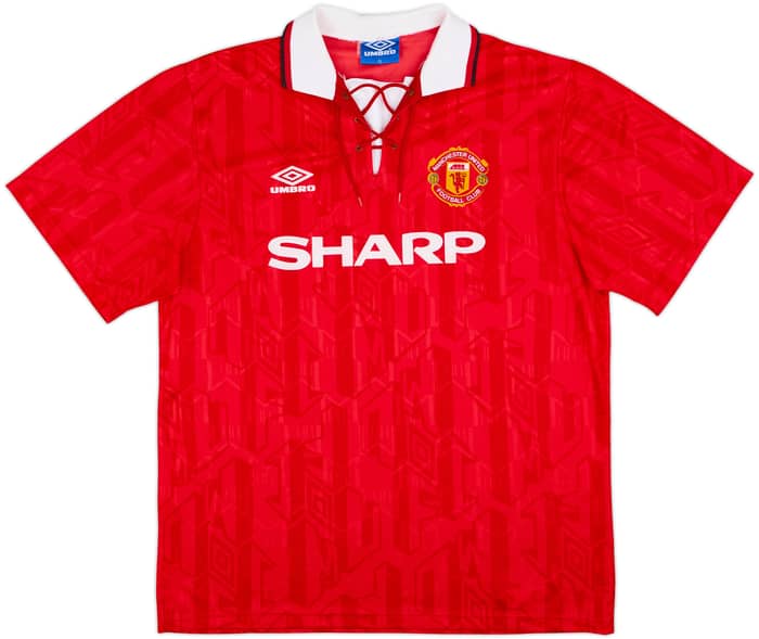 1992-94 Manchester United Home Shirt #7 - 8/10 - (XL)