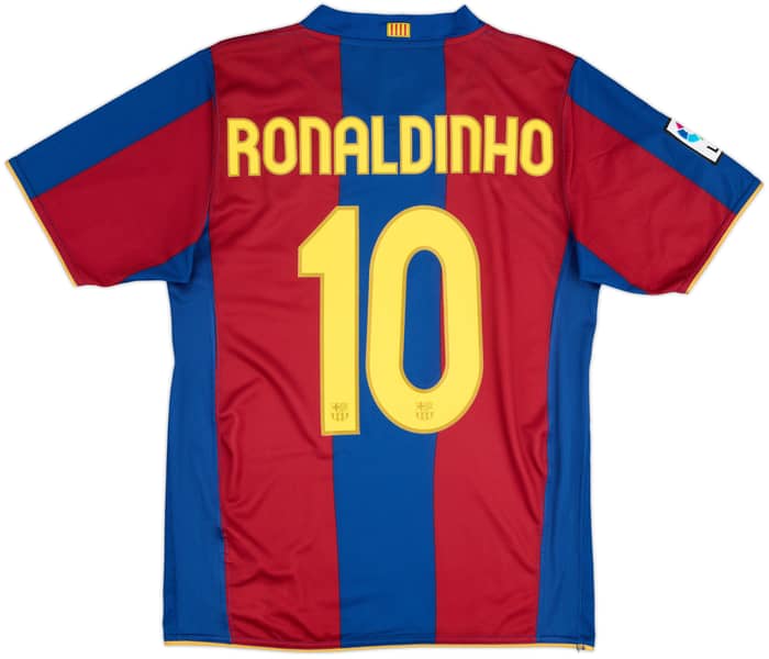 2007-08 Barcelona Home Shirt Ronaldinho #10 - 8/10 - (S)
