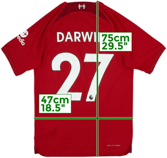 2022-23 Liverpool Authentic Home Shirt Darwin #9 - 9/10 - (S)
